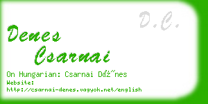 denes csarnai business card